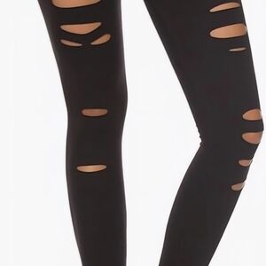 DIBAOLONG,  Black womens Yoga Ripped Leggings